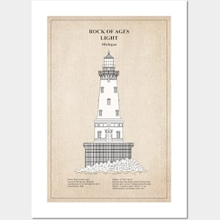 Rock of Ages Light Lighthouse - Michigan - SD Posters and Art